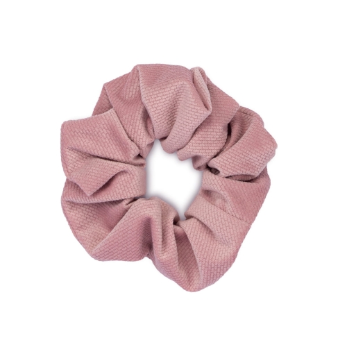 Duża gumka do włosów - Velvet różowa