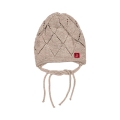 Czapeczka, bonetka 100% wełna merino beż