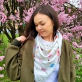 Duża Chusta Bambusowa Dla Mamy Łąka pistacja