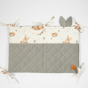 Organizer na łóżeczko - Zajączki, szary