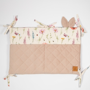 Organizer na łóżeczko - Łąka, beżowy