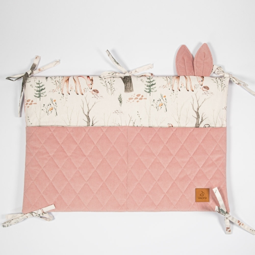 Organizer na łóżeczko - Leśny Raj, różowy