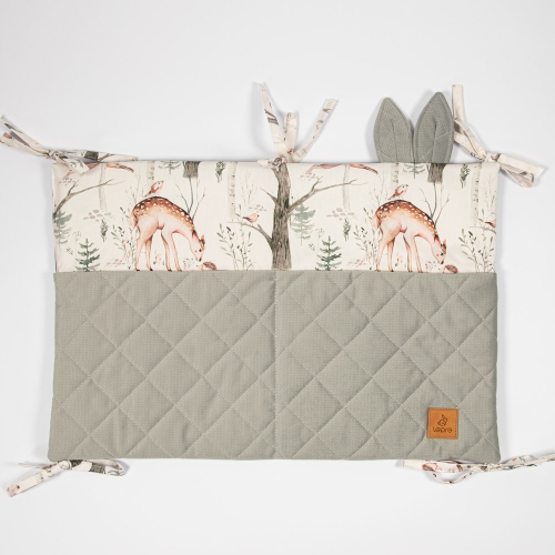 Organizer na łóżeczko - Leśny Raj, szary