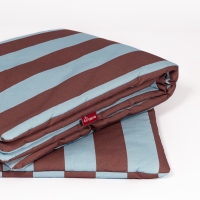 Pościel bawełniana z wypełnieniem - Pasy niebiesko-brązowe