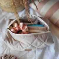 Duża kosmetyczka damska podróżna beżowa