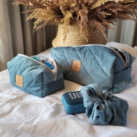 Duża kosmetyczka damska podróżna zielona