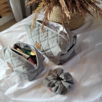 Duża kosmetyczka damska podróżna szara