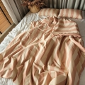 Pościel Bawełniana z wypełnieniem - Pasy beżowe