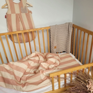 Poduszka bawełniana płaska - Pasy beżowe