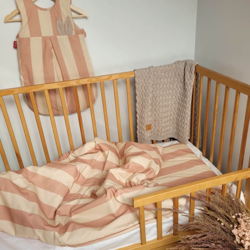 Poduszka bawełniana płaska - Pasy beżowe