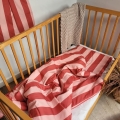 Pościel Bawełniana z wypełnieniem- Pasy różowo - czerwone