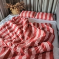 Poduszka do spania bawełniana - Pasy różowo - czerwone