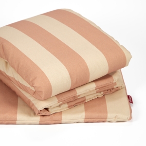 Pościel bawełniana z wypełnieniem - Pasy beżowe