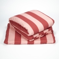 Pościel Bawełniana z wypełnieniem- Pasy różowo - czerwone