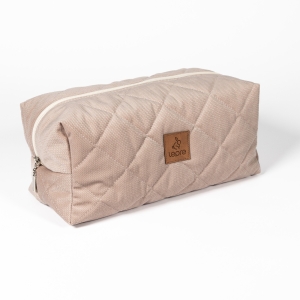 Duża kosmetyczka damska podróżna beżowa