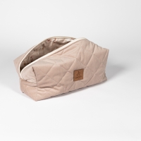 Duża kosmetyczka damska podróżna beżowa