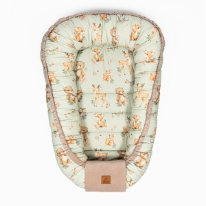 Bawełniany kokon niemowlęcy - Forest, beżowy 