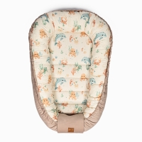 Bambusowy kokon niemowlęcy - Ocean, beżowy 