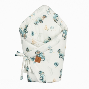 Bambusowy rożek niemowlęcy - Autka, dwustronny 