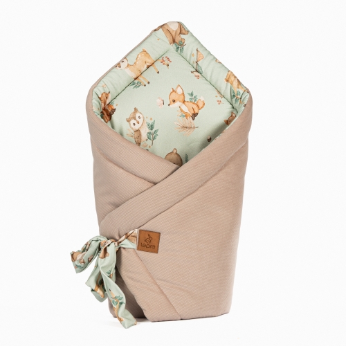 Bawełniany rożek niemowlęcy - Forest, beżowy