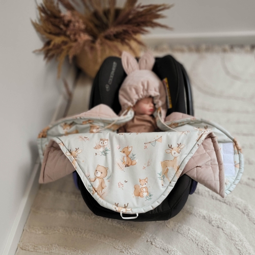 Otulacz do fotelika zimowy - Forest, beż