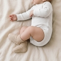 Skarpetki niemowlęce 100% wełna merino – jasny beż