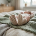 Skarpetki niemowlęce 100% wełna merino – jasny beż