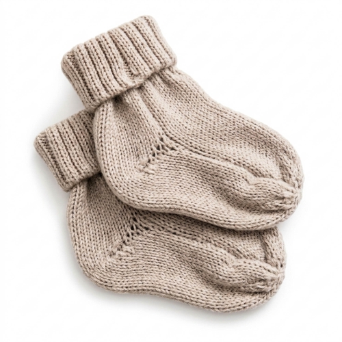Skarpetki niemowlęce 100% wełna merino – jasny beż