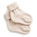 Skarpetki niemowlęce 100% wełna merino 0-6 mies. – kremowe
