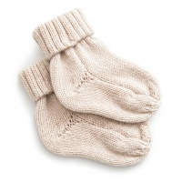 Skarpetki niemowlęce 100% wełna merino 0-6 mies. – kremowe