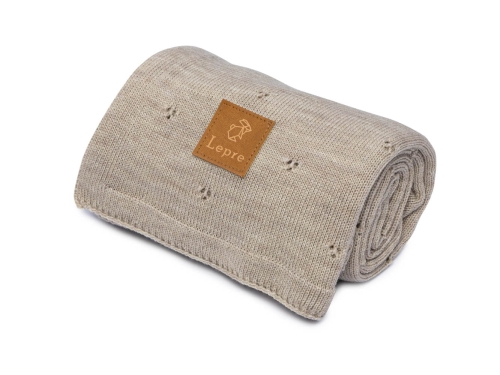 Kocyk Merino jasny beż