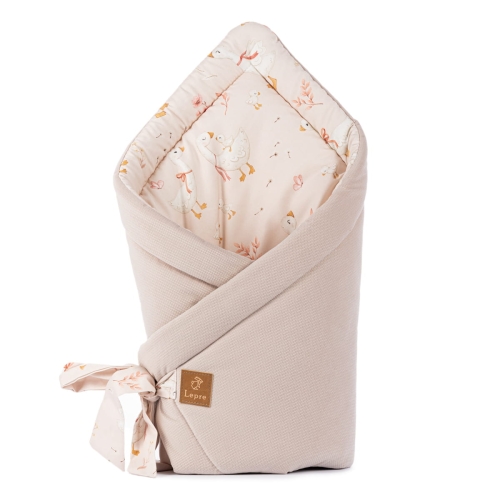 Bawełniany rożek niemowlęcy - Gąski, beżowy